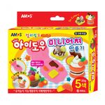 AMOS I-Dough Miniature Maker Set 20g x 5 Colors Wheat-Based Soft Modeling Clay Kit Made in Korea