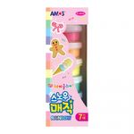 AMOS Snow Magic Rainbow 7 Colors Set 9g Ultra-Light Soft Clay DIY Art Kit Made in Korea