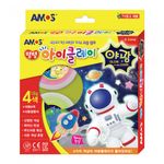 AMOS I-Clay Glow-in-the-Dark 4 Colors Set 18g Bouncy Air Dry Clay Kit Made in Korea