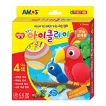AMOS I-Clay 4 Colors Set 18g Primary Colors Ultra-Light Soft Air Dry Modeling Clay Made in Korea