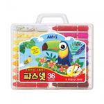 AMOS Pasnet 36 Colors Premium Soft Gel Crayon 3-in-1 Art Tool (Crayon, Pastel, Watercolor) Made in Korea