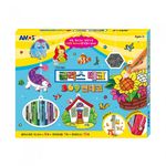AMOS Glass Deco Sun Deco 1 Set 10.5ml x 6 Colors with 13 Sun Deco Plates DIY Art Kit Made in Korea