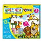 AMOS Glass Deco Confetti 3 Set 12 Colors with Multi-Tone Glitter DIY Stained Glass Art Kit Made in Korea