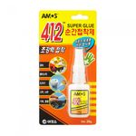 AMOS 412 Instant Super Glue 20g Strong Bonding for Metal Rubber Wood Ceramic Plastic Made in Korea