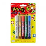 AMOS Glitter Glue Metallic 5 Colors Set 10.5ml Sparkling DIY Art & Decor Made in Korea