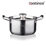 Coobinox® Baron Full Stainless Steel Stockpot 20cm(CO-12-02) 3-Ply Capsule Base Induction Compatible Durable Hygienic Casserole Cookware