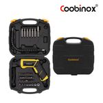Coobinox® Cordless Multi-Bit Electric Screwdriver 44-Piece Set (CX-223DR) - USB Rechargeable & Dual-Angle Handle