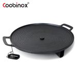 Coobinox® Sear Magic Round Grill & Stew Pan 33cm (CO-21-17) - Griddle, Direct Flame Only, Integrated Oil Drain System