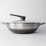 Coobinox® BONIS IH Party Wok 32cm (CO-15-10) - Non-stick Embossed Pattern, Self-Standing Lid