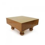 Six Brothers Authentic Agathis Wood Go Board No. 3 with Traditional Round Legs 420x450x90mm Made in Korea