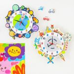 Minhwa Shop DIY Paper Wall Clock Making Kit Educational Craft Set for Kids with Movement Mechanism