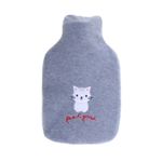 HUGOFROSCH Germany Made Classic Hot Water Bottle 1.8L Soft Fleece Feelgood Cat Cover Eco Friendly Warmer
