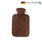 HUGOFROSCH Germany Made Classic Hot Water Bottle 1.8L Teddy Coat Giraffe Brown Soft Cover Eco Friendly Warmer