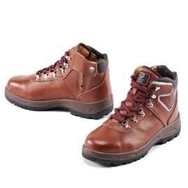 [Heidi] TB-652 6 inch injection safety, brown, natural cowhide / fine leather, steel toe cap, non-slip
