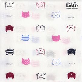 [Lieto_Baby] 100% cotton printing (Cats) diapers 5 sheets _ non-fluorescent  _ Made in korea 