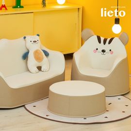 [Lieto Baby] COCO LIETO Baby Sofa for 2 people, hazelnut_upright posture, toddler sofa, waterproof, high-density foam_Made in Korea