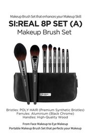 [FLALIA] SI:REAL Makeup Brush Set 8 pieces (A) _ Made in KOREA