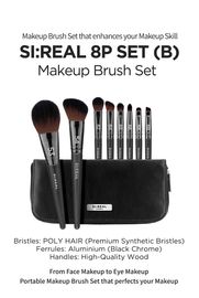 [FLALIA] SI:REAL Makeup Brush Set 8 pieces (B)_ Made in KOREA