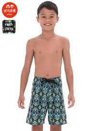 [69SLAM] Skull Bean Kids Stretch (4WAYS) Board Short (Bottom), Unisex, Kids Swimwear, Beachwear