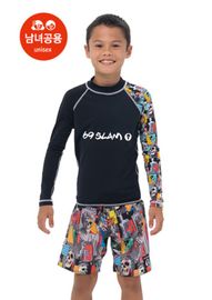 [69SLAM] Sculpture Kids Rash Guard (Top), Kids Beach Wear, Unisex