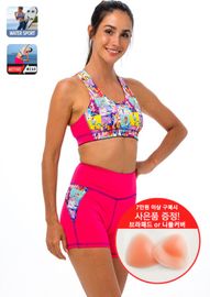 [69SLAM] Women's Aerobics Yama Bra Top & Sativa Pants SET, Yoga Top, Beach Wear