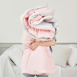 [MURO] KoolNene Duvet Pink Muhly, Super Single, High Density Yarn, All Seasons, Sweet and Cozy Sleep, Double Sided Duvet, Generous Size, Semi-quilted Duvet, Bedding, 100% Polyester