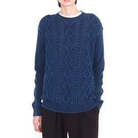 [Spring Bom] Cable Indigo Knit Sweater_ Made in KOREA