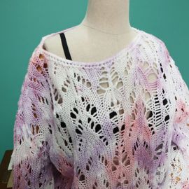 [Spring Bom] Water Printing Loose Fit Summer Knit(Pink)_ Made in KOREA