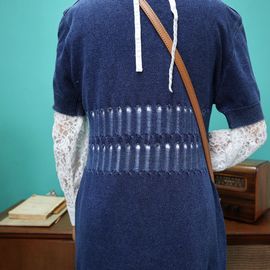 [Spring Bom] Denim Punching Detail Long Knit_ Made in KOREA