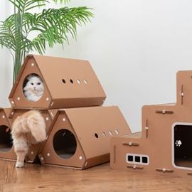 [Box Partner] Hide Cat Tunnel, Cat Stairs, Scratcher_Cat Supplies, Pet Interior, Cat, Cat Health _Made in Korea