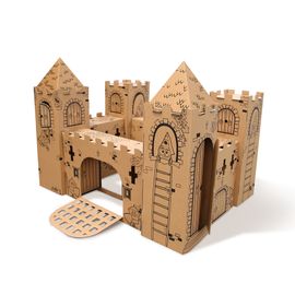 [Box Partner] Mega Castle Large Paper Sex Play Prefabricated Children's Paper House Coloring Game_Made in KOREA