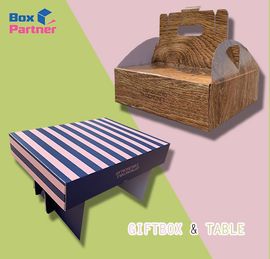 [Box Partner] Gift Box & Table Corrugated Paper Folding Table Carrier Storage Box Camping Outdoor Portable Prefabricated_Made in KOREA