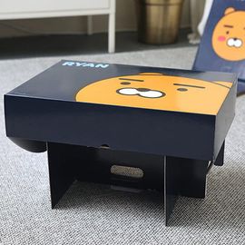 [Box Partner] Kakao Friends Lion Apeach Box & Table Corrugated Paper Foldable Portable Prefabricated Table_Made in KOREA