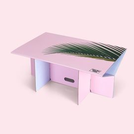 [Box Partner] Color Picnic Table Festival Folding Corrugated Cardboard Paper Portable Prefabricated Multi-Purpose Table_Made in KOREA