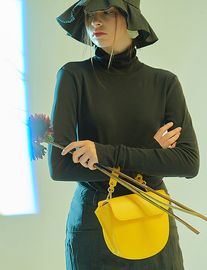 [Floribus] TEGO Yellow _ Handbag, Mini-Bag, Women's bag, Cross-Bag, Shoulder bag, Natural Cowhide_ Made in KOREA