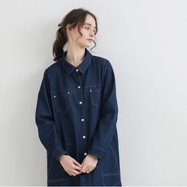 [Natural Garden] MADE N Boyish denim long jacket_Long denim shirt with high-quality cotton and washing_ Made in Korea