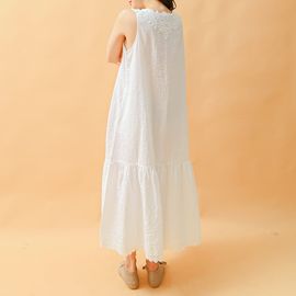[Natural Garden] Motif Neck Double Paper Dress_High quality material, lace / pintuck point, pure cotton material_ Made in KOREA