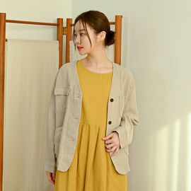 [Natural Garden] MADE N Gather Sleeve Linen Dress_High-quality material, linen material, eco-friendly material_ Made in KOREA