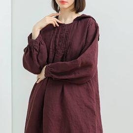 [Natural Garden] MADE N Linen Sailor Collar Dress_High quality material, linen material, luxurious pintuck detail_ Made in KOREA