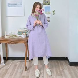 [Natural Garden] MADE N Midi Boat Neck Linen Dress_High-quality material, linen material, four season dress_ Made in KOREA
