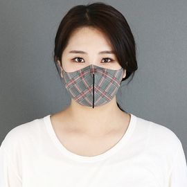[NICEKOREA] Jurasil Fashion Mask, Glen Check _Anti-bacterial 99.9%,  Celebrity Mask, Washable Fabric mask _ Made in KOREA