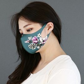 [NICEKOREA] Jurasil Fashion Mask, Flower Green_Anti-bacterial 99.9%, Celebrity Mask, Washable Fabric Mask _ Made in KOREA