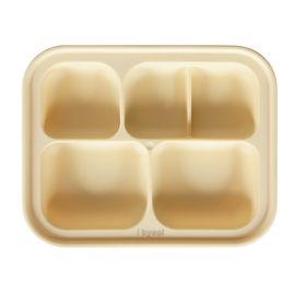 IBYEOL Friends Premium Platinum Silicone Suction Plate with Lid for Baby Self-Feeding Toddler Sectioned Meal Tray Lemon _ Made in KOREA