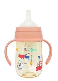 IBYEOL Friends Little BOBDOG Premium PPSU Car Design Weighted Straw Cup Anti-Colic Leak-Proof Baby Bottle 180ml Coral Pink  _ Made in KOREA