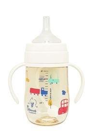 IBYEOL Friends Little BOBDOG Premium PPSU Car Design Weighted Straw Cup Anti-Colic Leak-Proof Baby Bottle 180ml Cream White  _ Made in KOREA