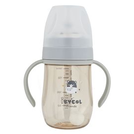 IBYEOL Friends New Premium PPSU Weighted Straw Cup 180ml for Toddlers Anti-Colic Leak-Proof BPA-Free Safe SILVER _ Made in KOREA