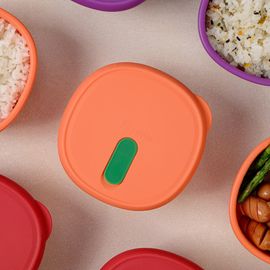 IBYEOL Friends Nicoletta Platinum Silicone Freezer Safe Rice Container 350ml Leakproof Food Storage 3-Pack Set _ Made in Korea 