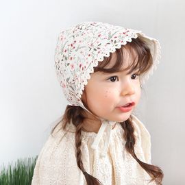 [BABYBLEE] A18103_Flower Pattern Bonnet for Infants, Baby, Double-sided, Cotton 100%, Made in KOREA