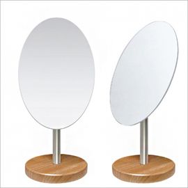[Star Corporation] ST-314 Wood Makeup Mirror, 360 Degree Left and Right Swing, 360 Degree Rotating Double-Sided Bathroom Mirror