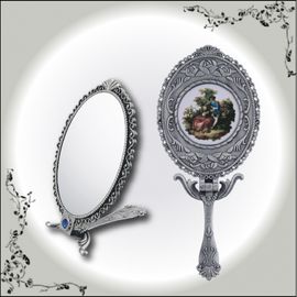 [Star Corporation] ST-523L Antique Tin Hand Mirror _ Mirror, Hand Mirror, Fashion Mirror, Portable Mirror, Folder Mirror